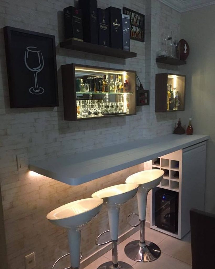 Bar para sala de estar bem projetado